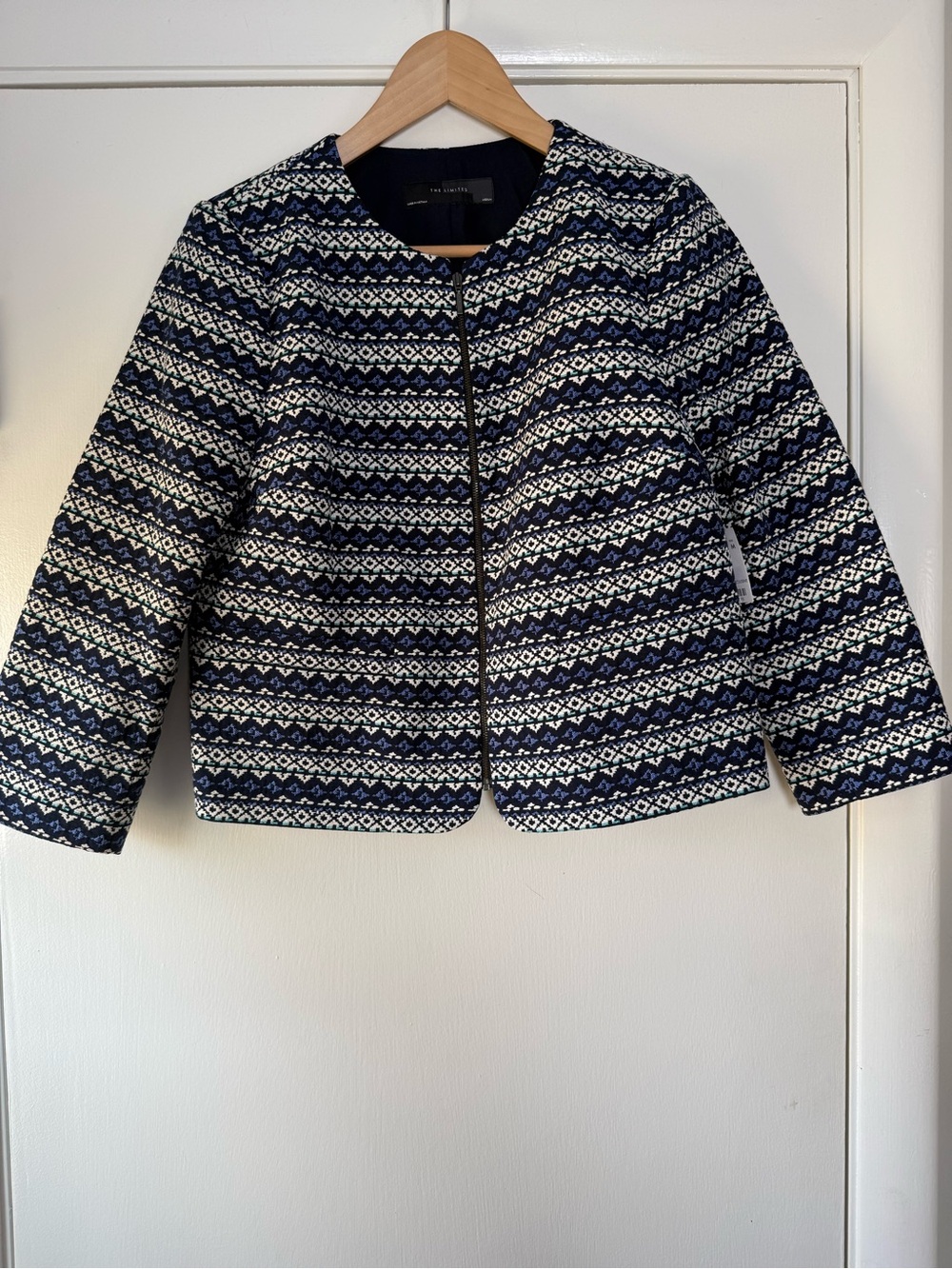 🆕 The Limited Woven Blazer Jacket Zip Front Tailored Colorful Academia Workwear